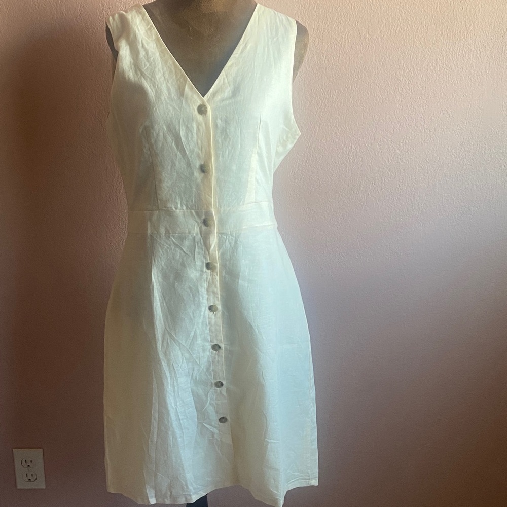 J. CREW Cream Button-Front Mini Dress - Picture 2 of 8